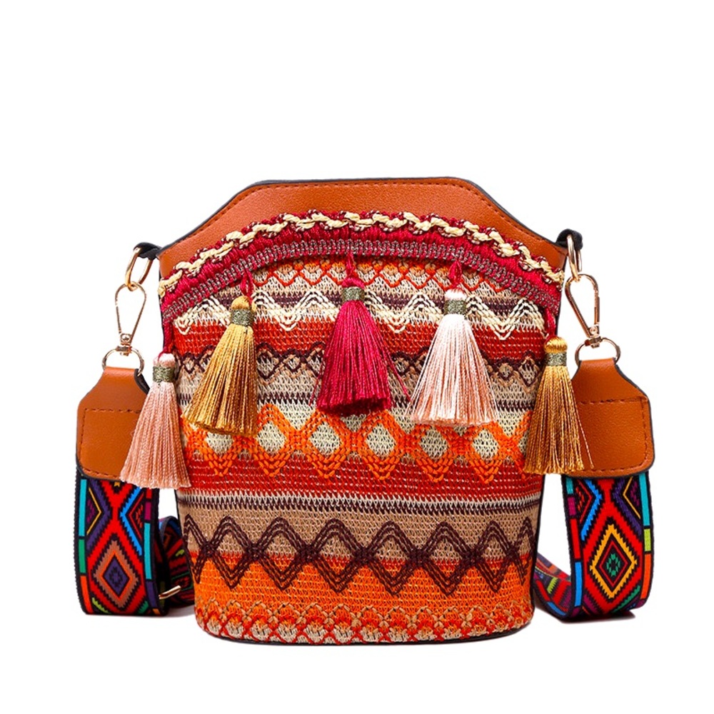 Small Folk-Custom Styled Bag with Tassels